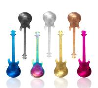 Geebymol Guitar Coffee Teaspoons, Set of 7 Stainless Steel Musical Coffee Gifts for Man Cute Tea Spoons Set Ice Cream, Dessert, Stirring, Mixing, Jam, Bar, Sugar Spoon, Coffee Spoons