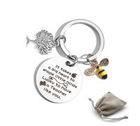 Geebymol Inspirational Bee Keyring Gifts for Women Men Thank You Teacher Gifts End of Year Gifts for Teachers Leaving Gifts for Colleagues Thanksgiving Day Birthday Christmas Gifts Keychain Present