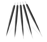 Geebymol Nail Art Brushes, 5Pcs Nail Art Liner Brushes, Dotting Pen Tools, Painting Design Brush Set Double-End Nail Dotting Drawing Tool for Long Lines,Thin Details,Fine Drawing Sizes 4/8/12/15/20 mm