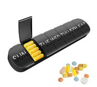 Geebymol Weekly Pill Organiser 7 Day, Large Pill Boxes 7 Day 1 Times a Day, Travel Friendly Daily Pill Containers to Hold Medicine Vitamins Fish Oil Supplements (Black)