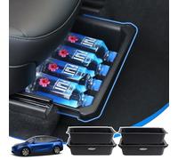 GEEDAR 2 Pack Tesla Model Y Under Seat Storage Box Organizer, Upgraded ABS + TPE Double Layer Hidden Storage Box, Washable Underseat Storage Organizer fit Tesla Model Y Accessories 2021-2023