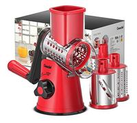 Geedel Rotary Cheese Grater, Vegetable Slicer Graters for Kitchen, 3 Blades