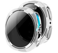 GEEDOOWIN 2 Pack Privacy Screen Protector Case for Samsung Galaxy Watch 8 44mm, Hard PC Bumper + HD Anti-Fog Tempered Glass Protective Film, Screen Protector Case, Overall Protective Cover, Clear