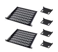 GeeekPi 10 inch 0.5U Server Rack Shelf Vented Rack Mount Cantilever Tray for 10 Inch Network Equipment Rack & Cabinet and DeskPi Rackmate T1/T0 (0.5U-2PCS)