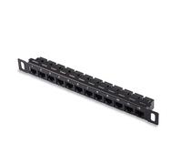 GeeekPi 12-Port Cat6 Patch Panel, 10 inch 0.5U Rack Mount Modular Panel with Keystone Coupler, for DeskPi RackMate T0/T1/T2/T0 Plus/T1 Plus/TL1 and 10-inch Server Rack, Gigabit Ethernet, Black