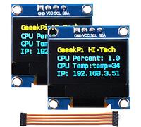 GeeekPi 2Pcs OLED Display Module I2C IIC 128X64 Pixel 0.96 Inch Display Module Yellow Blue Two-Color Display Compatible with Raspberry Pi Arduino 51 Series MCU STM32 R3 and Mega