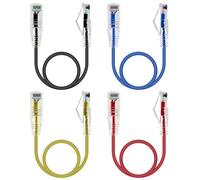 GeeekPi 4-Pack Cat6A Ethernet Patch Cable 0.5m - RJ45 Snagless Short Shielded Network Cord, 10Gbps 500MHz 28AWG, White