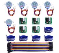 GeeekPi 5 Pack Geared Stepper Motor 28BYJ-48 ULN2003 5V Stepper Motor + ULN2003 Driver Board + Dupont Wire Jumper Wires Ribbon Cables Compatible with Arduino