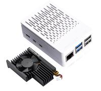 GeeekPi ABS Case for Raspberry Pi 5, Raspberry Pi 5 Case with Armor Lite V5 Active Cooler, White
