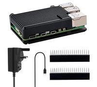 GeeekPi Aluminium Case with PD 27W USB-C Power Supply for Raspberry Pi 5, Armor Case with Passive Cooling for Raspberry Pi 5 4GB/8GB/16GB