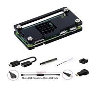 GeeekPi Case Kit for Raspberry Pi Zero 2 W/Zero/Zero W, 7 in 1 Basic Starter Kit with Acrylic Case, 20Pin GPIO Header, OTG Cable, Switch Cable, HDMI Adapter, Heatsink and Screwdriver (Black)