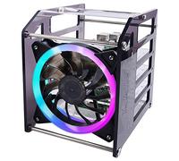 GeeekPi Cluster Case, Stackable Rack Case with 120mm Big Fan LED 5V RGB Fan for Raspberry Pi 4B/3B+/3B/2B/B+ and Jetson Nano (4-Layers)