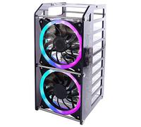 GeeekPi Cluster Case, Stackable Rack Case with 120mm Big Fan LED 5V RGB Fan for Raspberry Pi 4B/3B+/3B/2B/B+ and Jetson Nano (8-Layers)