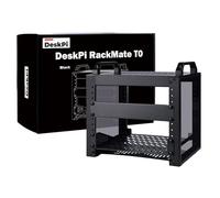 GeeekPi DeskPi RackMate T0, 10 Inch 4U Server Cabinet, 200mm Depth Mini Rack with Rack Shelf & Blank Panel, for 10 Inch AV, NAS and Server Equipment (Black)