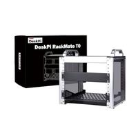 GeeekPi DeskPi RackMate T0, 10 Inch 4U Server Cabinet, 200mm Depth Mini Rack with Rack Shelf & Blank Panel, for 10 Inch AV, NAS and Server Equipment (Silver)