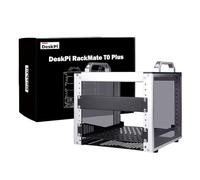 GeeekPi DeskPi RackMate T0 Plus, 10 Inch 4U Server Cabinet, 260mm Depth Mini Rack with Rack Shelf & Blank Panel, for 10 Inch AV, NAS and Server Equipment (Silver)