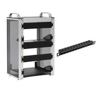 GeeekPi DeskPi RackMate T1 10 inch 8U Server Cabinet & 12 Port 0.5U CAT6 Network Patch Panel
