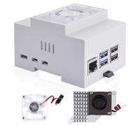 GeeekPi DIN Rail ABS Case for Raspberry Pi 5, with official Active Cooler for Raspberry Pi 5 4GB 8GB 16GB, Modular Box for Electrical Panels