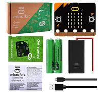 GeeekPi for Microbit V2 Go Kit Original Microbit V2 Starter Kit, with BBC Microbit V2 Board, Battery Holder, 2 AAA Batteries, Micro USB Cable for Coding and Programming