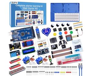 GeeekPi Mega 2560 Ultimate Starter Kit, Compatible with Arduino IDE, Complete Electronics Project Kit with Tutorial, Include Mega 2560 Microcontroller Board and Many Electronic Accessories