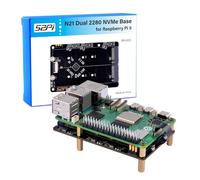 GeeekPi N21 Dual NVMe SSD Shield Bottom for Raspberry Pi 5, Supports Hailo-8 AI Accelerator, N21 Dual 2280 NVMe Base, Support Two 2230/2242/2260/2280 NVMe SSDs