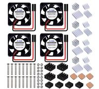 GeeekPi Raspberry Pi 4 Quiet Fan 30x30x7mm 3007 Fan DC 5V 3.3V Brushless CPU Cooling Fan with Raspberry Pi Heatsink for Raspberry Pi 4B/3B+/3B & Pi Zero/Zero W & Retroflag NESPI CASE Plus (4-Pack)