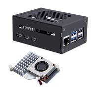 GeeekPi Raspberry Pi 5 Metal Case with Official Active Cooler, Support PCIe M.2 NVMe SSD Shield Top X1001 / X1003 / X1000 / N04 / N05