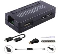 GeeekPi Raspberry Pi Zero/Zero W/Zero W 2 Case, 7 in 1 Basic Starter Kit with ABS Raspberry Pi Zero Case, 20Pin GPIO Header, OTG Cable, Switch Cable, HDMI Adapter, Heatsink and Screwdriver (Black)