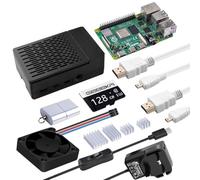 GeeekPi Starter Kit for Raspberry Pi 4 8GB, Include Pi 4 8GB RAM Board, 128GB SD Card and Card Reader, ABS Case with PWM Fan, 5V 3.6A Power Supply with ON/Off Switch, 2pcs 4K HDMI Cables