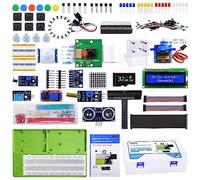 GeeekPi Ultimate Starter Kit for Raspberry Pi 5 4B 3B+ 400, Python C Java Scratch Code, with 100-Page Tutorial, 16 Projects, 68 Items, ABS Breadboard Holder, Camera Module, Sound Sensor (No Pi Board)