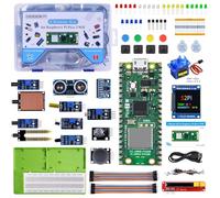 GeeekPi Ultimate Starter Kit for Raspberry Pi Pico 2 W (Included), Dual Arm Cortex-M33 and Dual Hazard3 RISC-V Microcontroller, with Detailed Tutorial, Multiple Items and Projects, Python C Java Code