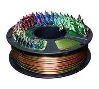 GEEETECH Tricolor Silk PLA Filament 1.75 mm, 3D Printer Filament 1 kg/Spool, Silk Red Blue Green