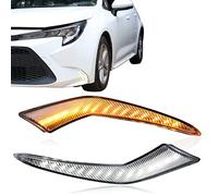 GEEGEETOP Switchback White/Amber Front Bumper Fog LED Daytime Running Light Sequential Turn Signal Feature Compatible with Toyota Corolla 2021-2023 L LE XLE Hybrid Modular Fog Light Kit