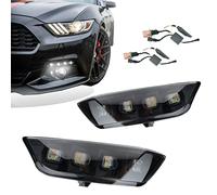 GEEGEETOP Switchback White/Amber LED Front Fog Daytime Sequential Running Lamp Flash Turn Signal Feature Accessories for Ford Mustang 2015-2017 Convertible Coupe