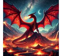 GEEHEIY Diamond Art Kits Adults, Dragon Diamond Painting Kit, 35 x 35 cm