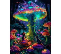 GEEHEIY Diamond Art Kits Adults, Mushroom Diamond Painting Kit, 30 x 40 cm | DIY Crystal Gem Art for Beginners, 5D Full Round Drill, Relaxing Stress Relief Craft, Fantasy Forest Wall Decor, Gift Idea