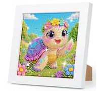 GEEHEIY Diamond Painting Children's with Frame Turtle 18 x 18 cm