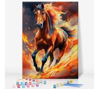 GEEHEIY Paint by Numbers for Adults with Frame, Horse Easy Framed Paint by Numbers Kits on Canvas for Beginner, DIY Acrylic Oil Adult Painting by Numbers for Gift Home Decor 8 x 12 inch