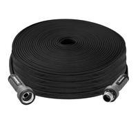 Geehome Flat Garden Hose 100FT, Seamless Woven Water Hose with Flexible TPE Inner Tube, Lightweight Compact Design, Standard 3/4 in. GHT Fittings for Outdoor Watering, Cleaning and Yard Use