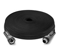 Geehome Flat Garden Hose 50FT, Seamless Woven Water Hose with Flexible TPE Inner Tube, Lightweight Compact Design, Standard 3/4 in. GHT Fittings for Outdoor Watering, Cleaning and Yard Use