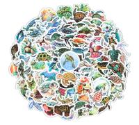 GEEHUA 100Pcs Sea Turtle Stickers, Waterproof Colorful Sea Turtle Sticker, Cute Ocean Animals Stickers Birthday Party Scrapbook Skateboard Phone Laptop for Kids Girls Teens & Adults