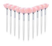 GEEHUA 10pcs Fan Facial Makeup Brushes, Soft Fan Facial Mask Applicator Brushes Professional Mask Cosmetic Tools with Comfortable Wood Handle for Blending Mud Cream Makeup Peel Esthetician