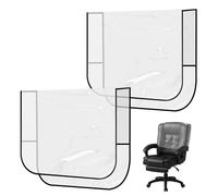 GEEHUA 2Pcs Salon Chair Covers Protectors, 19.68×17.32×4.72Inch Plastic Barber Chair Cover Protectors Square Hairdressing Seat Back Covers Most Standard Salon Chairs Office Chairs Prevent Damage