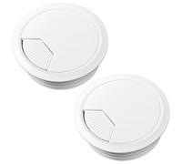 GEEHUA 2Pcs White Desk Grommet, 60mm/2.4 Inch Desk Cable Hole Cover for Home Office Cable Tidies