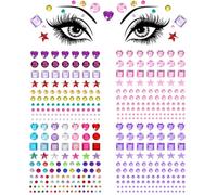 GEEHUA 456Pcs Rainbow Face Gems, Face Eye Rhinestones Stickers Mix Shape