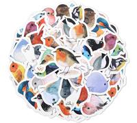 GEEHUA 46PCS Watercolor Birds Stickers, Cute Sparrow Stickers Kawaii Bird Sticker Vinyl Waterproof Decals for DIY Decorative Journal Scrapbook Phone Case Laptop Envelopes Water Bottles