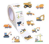 GEEHUA 500 Pcs Construction Stickers, Waterproof Engineering Vehicle Stickers Roll Self-Adhesive Crane Sticker Excavator Sticker Party Favors Decals for DIY Craft Reward Incentives