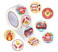 GEEHUA 500 Pcs Firefighter Stickers, Waterproof Fire Truck Stickers Fire Self-Adhesive Car Engine Vehicles Sticker Vinyl Waterproof Decals for Water Bottle Laptop DIY Craft Reward Incentives