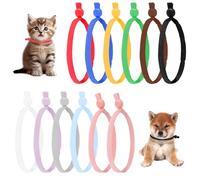 GEEHUA 60Pcs Elastic Puppy Litter Collars, 4" Stretchy Puppy Collars for Litter Elastic Colored Whelping Identification Bands Adjustable Whelping Collars for Newborn Puppies and Kittens12 Colors