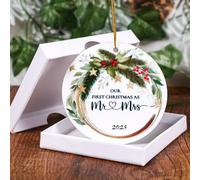 GEEHUA First Christmas Married Ornament 2025, Marriage Wedding Gifts Wedding Christmas Tree Ornament Our First Christma as Mr Mrs Gift for Couple Married Bridal Shower Anniversary Decoration